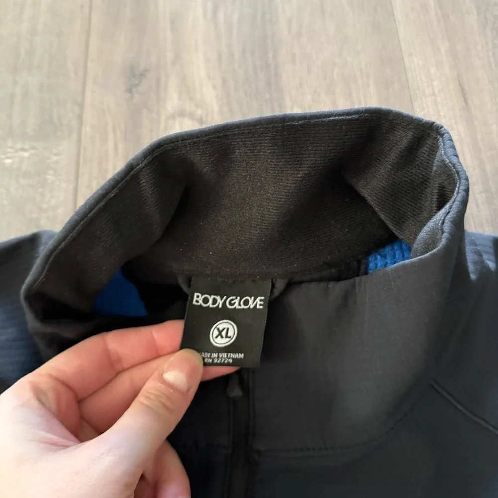Men's Body Glove‎ Black & Blue Shell Zip Up Jacket